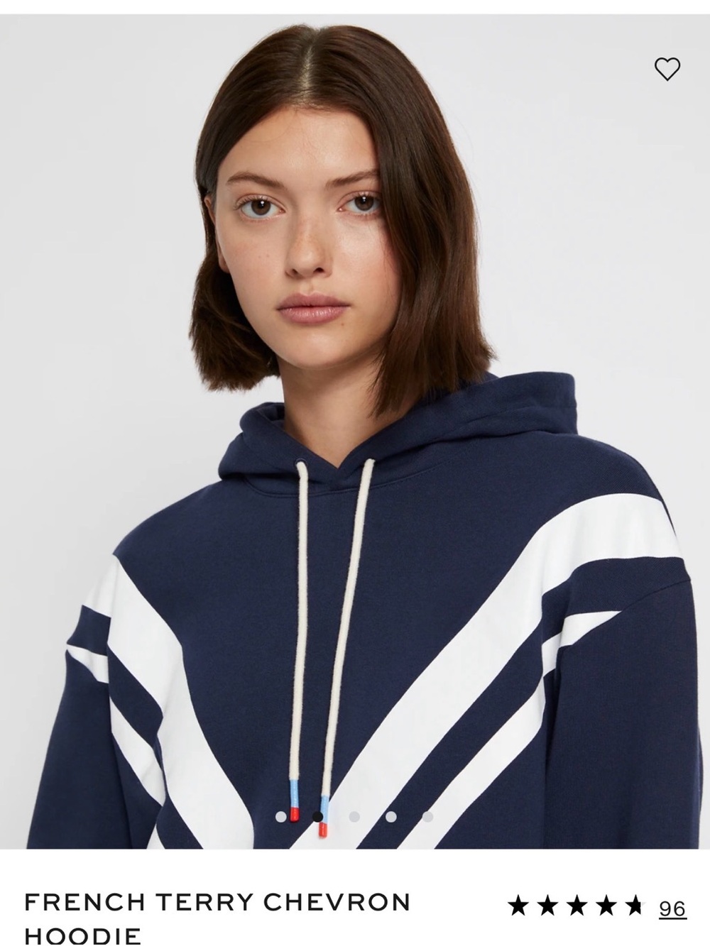 Tory Burch Navy Chevron Terry Hoodie - Women